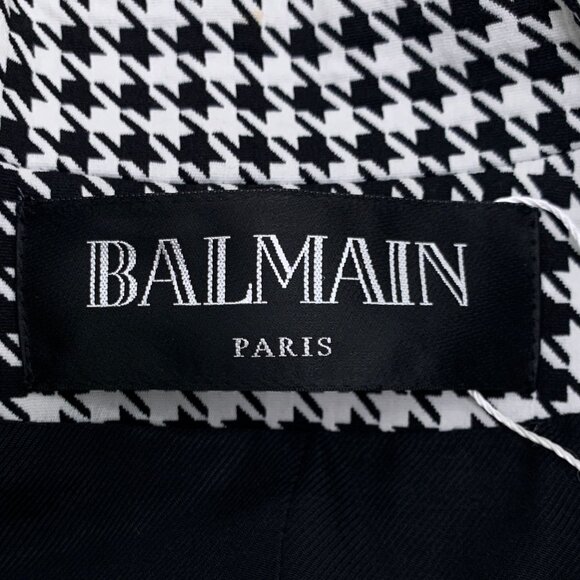 Balmain Womens Houndstooth Double-Breasted Blazer With Gold Buttons - Picture 7 of 7